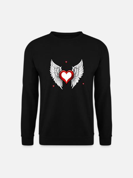 Red Heart with Wings - Unisex Sweatshirt - black