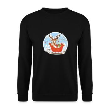 Rudolph, the Red-Nosed Reindeer - Unisex Pullover - Schwarz - Vorne - Alina (178cm) & Michal (187cm)