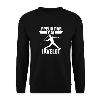 J'peux pas j'ai Javelot / lancer de javelot - Sweat-shirt Unisexe - noir - Devant - Alina (178cm) & Michal (187cm)