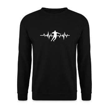Shot put heartbeat - Unisex Sweatshirt - black - Front - Alina (178cm) & Michal (187cm)