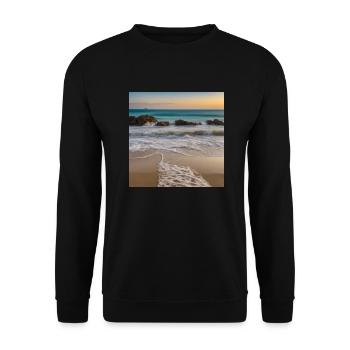 Beach Motiv - Unisex Pullover - Schwarz - Vorne - Alina (178cm) & Michal (187cm)