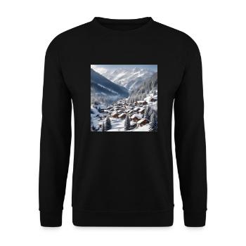 Winterdorf - Unisex Pullover - Schwarz - Vorne - Alina (178cm) & Michal (187cm)