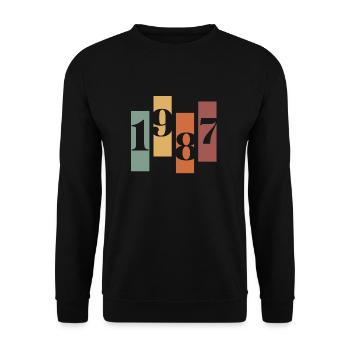 1987 vintage rétro - Sweat-shirt Unisexe - noir - Devant - Alina (178cm) & Michal (187cm)