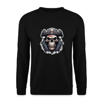 Skull / Pirate / Skull / Skull / Death / Logo - Unisex Sweatshirt - black - Front - Alina (178cm) & Michal (187cm)