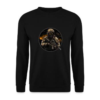 Army Soldier Soldat Logo - Unisex Sweatshirt - black - Front - Alina (178cm) & Michal (187cm)