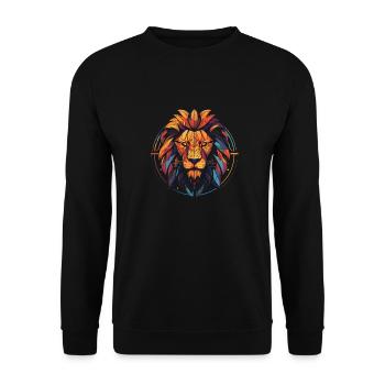 Geometric Lion no2 - Sweat-shirt Unisexe - noir - Devant - Alina (178cm) & Michal (187cm)