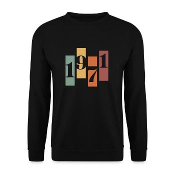 1971 vintage rétro - Sweat-shirt Unisexe - noir - Devant - Alina (178cm) & Michal (187cm)