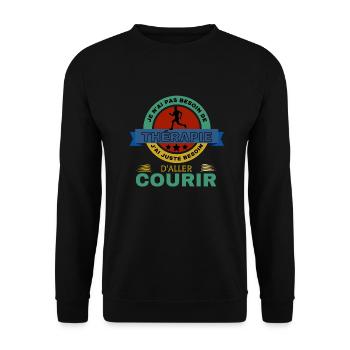 COURIR Therapie - Sweat-shirt Unisexe - noir - Devant - Alina (178cm) & Michal (187cm)