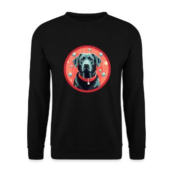 Labrador Retriever Hund Weihnachten, Liebe Hunde - Unisex Pullover - Schwarz - Vorne - Alina (178cm) & Michal (187cm)