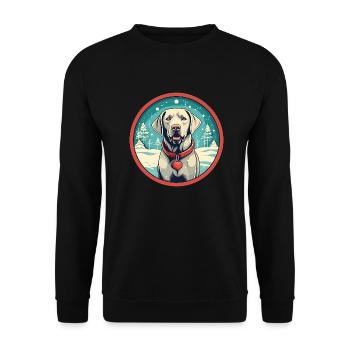 Labrador Retriever Hund Weihnachten, Liebe Hunde - Unisex Pullover - Schwarz - Vorne - Alina (178cm) & Michal (187cm)