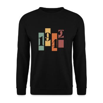 1942 vintage rétro - Sweat-shirt Unisexe - noir - Devant - Alina (178cm) & Michal (187cm)
