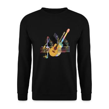 Gitarre - Unisex Pullover - Schwarz - Vorne - Alina (178cm) & Michal (187cm)