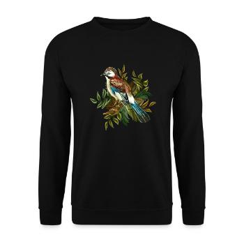 Colorful bird - Unisex Sweatshirt - black - Front - Alina (178cm) & Michal (187cm)