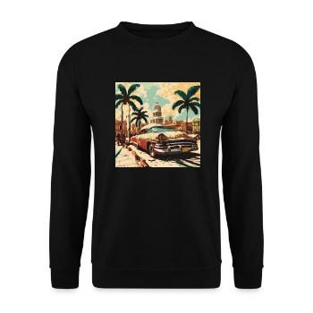 Oldtimer Glanz - Unisex Pullover - Schwarz - Vorne - Alina (178cm) & Michal (187cm)