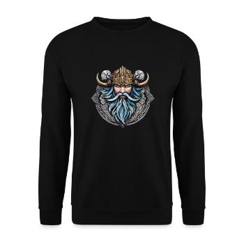 Wikinger Odin Thor Walhalla - Unisex Pullover - Schwarz - Vorne - Alina (178cm) & Michal (187cm)