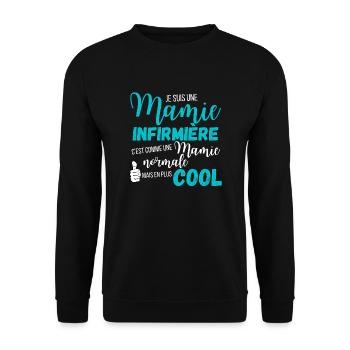 Mamie infirmiere - Sweat-shirt Unisexe - noir - Devant - Alina (178cm) & Michal (187cm)