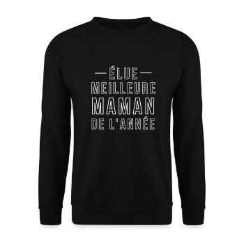 Elue meillure maman de L'annee - Sweat-shirt Unisexe - noir - Devant - Alina (178cm) & Michal (187cm)