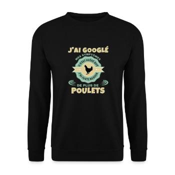 Poulet - Sweat-shirt Unisexe - noir - Devant - Alina (178cm) & Michal (187cm)
