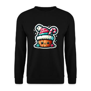 Santa Hat Cupcake: A Sweet Christmas Treat! - Unisex Sweatshirt - black - Front - Alina (178cm) & Michal (187cm)