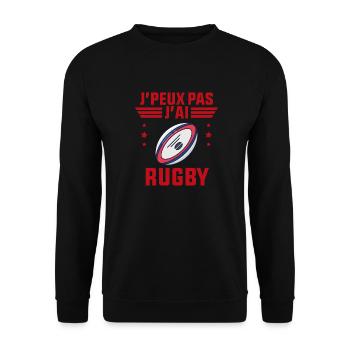 j'peux pas j'ai rugby idée cadeau rugby - Sweat-shirt Unisexe - noir - Devant - Alina (178cm) & Michal (187cm)
