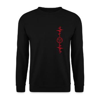 Volleyball Herzschlag Volley Geschenkidee - Unisex Pullover - Schwarz - Vorne - Alina (178cm) & Michal (187cm)