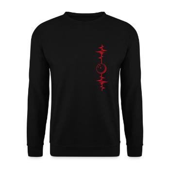 Bowling Heartbeat Bowling Gift Idea - Unisex Sweatshirt - black - Front - Alina (178cm) & Michal (187cm)