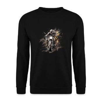 Rider Style T-Shirt Motorrad Lifestyle Shirt - Unisex Pullover - Schwarz - Vorne - Alina (178cm) & Michal (187cm)