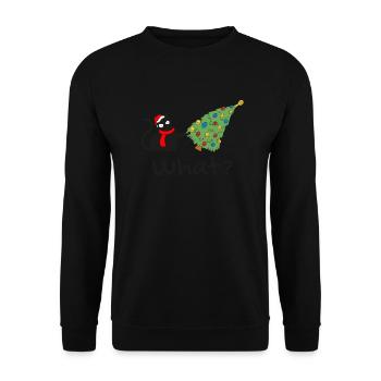 Drôle de chat noir poussant l’arbre de Noël sur le chat - Sweat-shirt Unisexe - noir - Devant - Alina (178cm) & Michal (187cm)