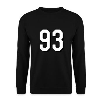 93 Zahl - Unisex Pullover - Schwarz - Vorne - Alina (178cm) & Michal (187cm)