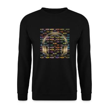 Earphone - Unisex Sweatshirt - black - Front - Alina (178cm) & Michal (187cm)
