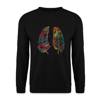 Feder - Unisex Pullover - Schwarz - Vorne - Alina (178cm) & Michal (187cm)
