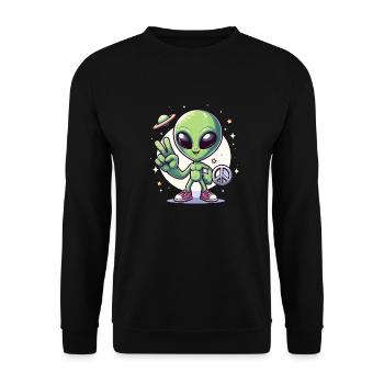 Alien de dessin animé - Sweat-shirt Unisexe - noir - Devant - Alina (178cm) & Michal (187cm)