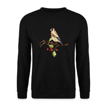 Bunter Vogel - Unisex Pullover - Schwarz - Vorne - Alina (178cm) & Michal (187cm)