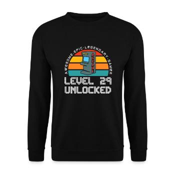 Level 29 - Unisex Sweatshirt - black - Front - Alina (178cm) & Michal (187cm)