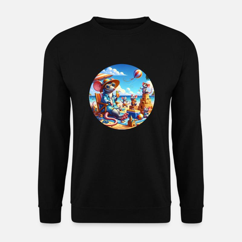 Ratten am Strand - Unisex Pullover - Schwarz