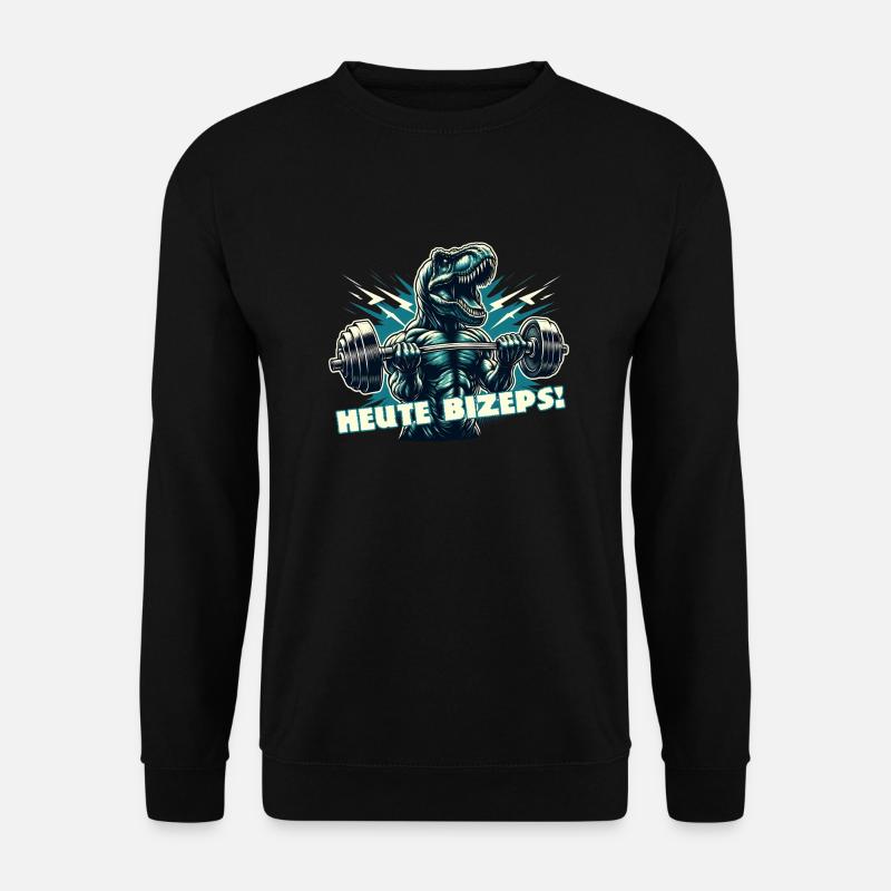T-Rex - Heute Bizeps! - Unisex Pullover - Schwarz