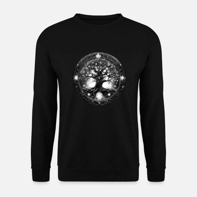 Baum des Lebens ,Lebensbaum,Nacht, Sterne - Unisex Pullover - Schwarz