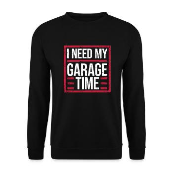 J’ai besoin de mon temps de garage drôle de mécanicien disant - Sweat-shirt Unisexe - noir - Devant - Alina (178cm) & Michal (187cm)