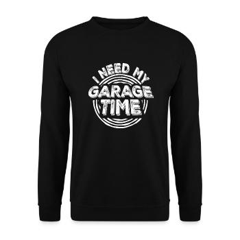 J’ai besoin de mon temps de garage drôle de mécanicien disant - Sweat-shirt Unisexe - noir - Devant - Alina (178cm) & Michal (187cm)