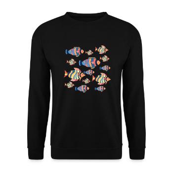 Poissons - Sweat-shirt Unisexe - noir - Devant - Alina (178cm) & Michal (187cm)