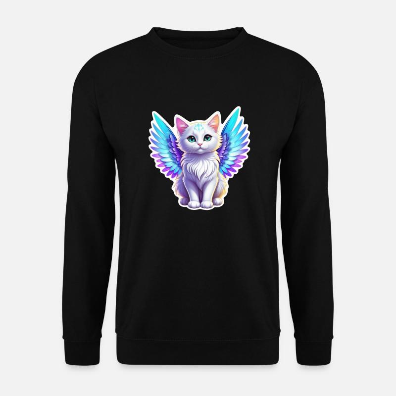 Katze mit Flügeln - Unisex Pullover - Schwarz