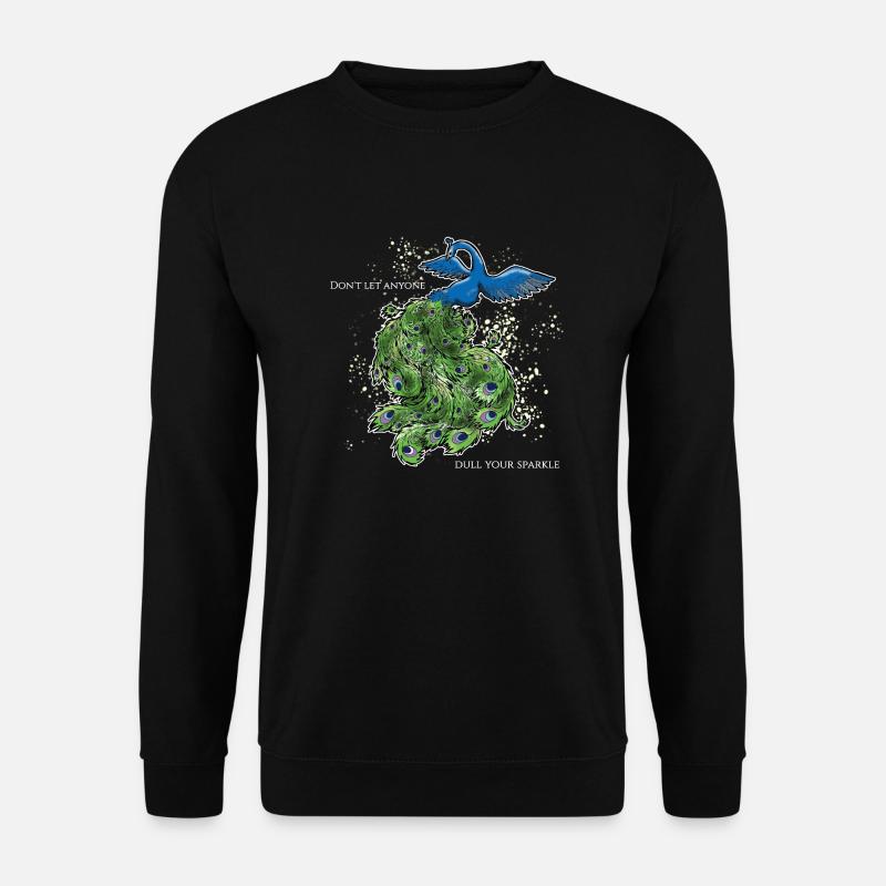 vogel pfau art deco simpel spruch lustig funken - Unisex Pullover - Schwarz