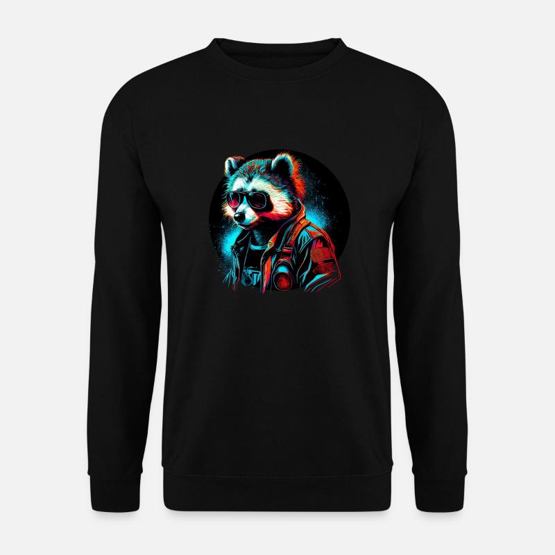 Cyber-Waschbär - Unisex Pullover - Schwarz