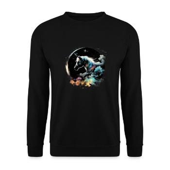 Night unicorn - Unisex Sweatshirt - black - Front - Alina (178cm) & Michal (187cm)