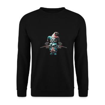 Embroydyred paintballing horror jester print - Unisex Sweatshirt - black - Front - Alina (178cm) & Michal (187cm)