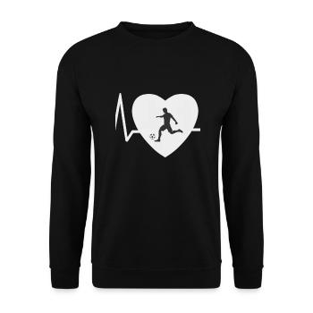 Herzschlag Fussball - Unisex Pullover - Schwarz - Vorne - Alina (178cm) & Michal (187cm)
