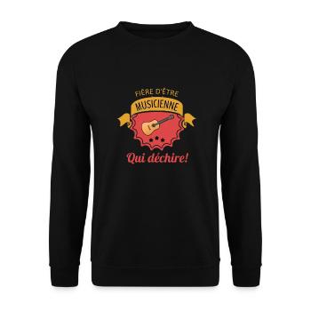 Musicienne qui déchire - Sweat-shirt Unisexe - noir - Devant - Alina (178cm) & Michal (187cm)