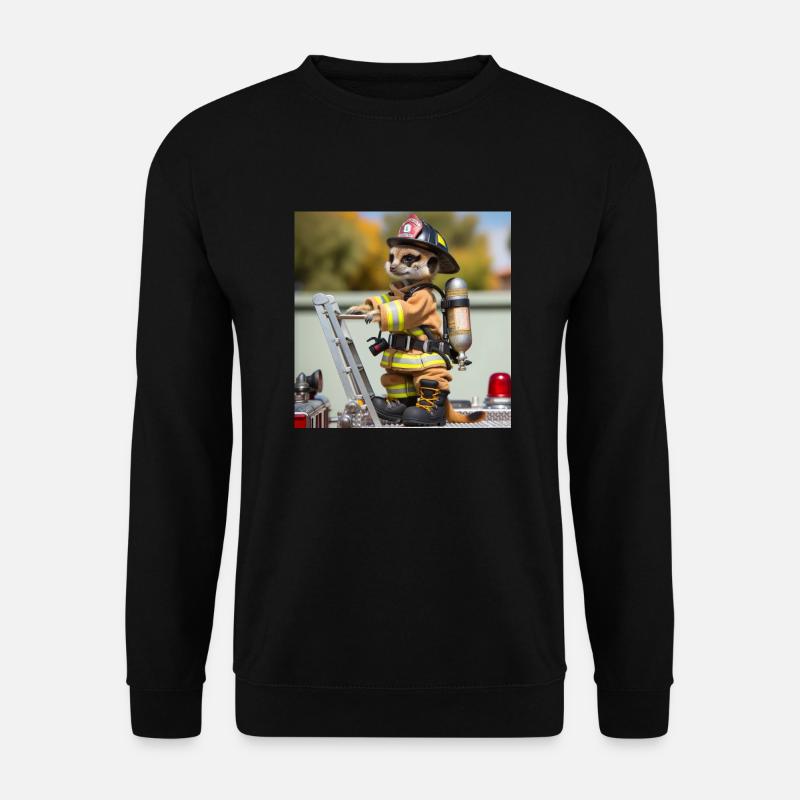 Erdmännchen als Firefighter - Unisex Pullover - Schwarz