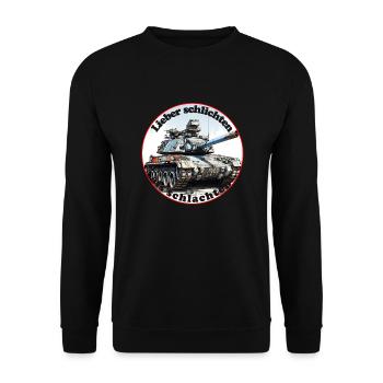 Better to settle than to slaughter - Unisex Sweatshirt - black - Front - Alina (178cm) & Michal (187cm)