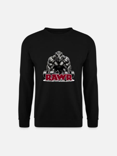 T-Rex Dumbbell RAWR - Unisex Pullover - Schwarz